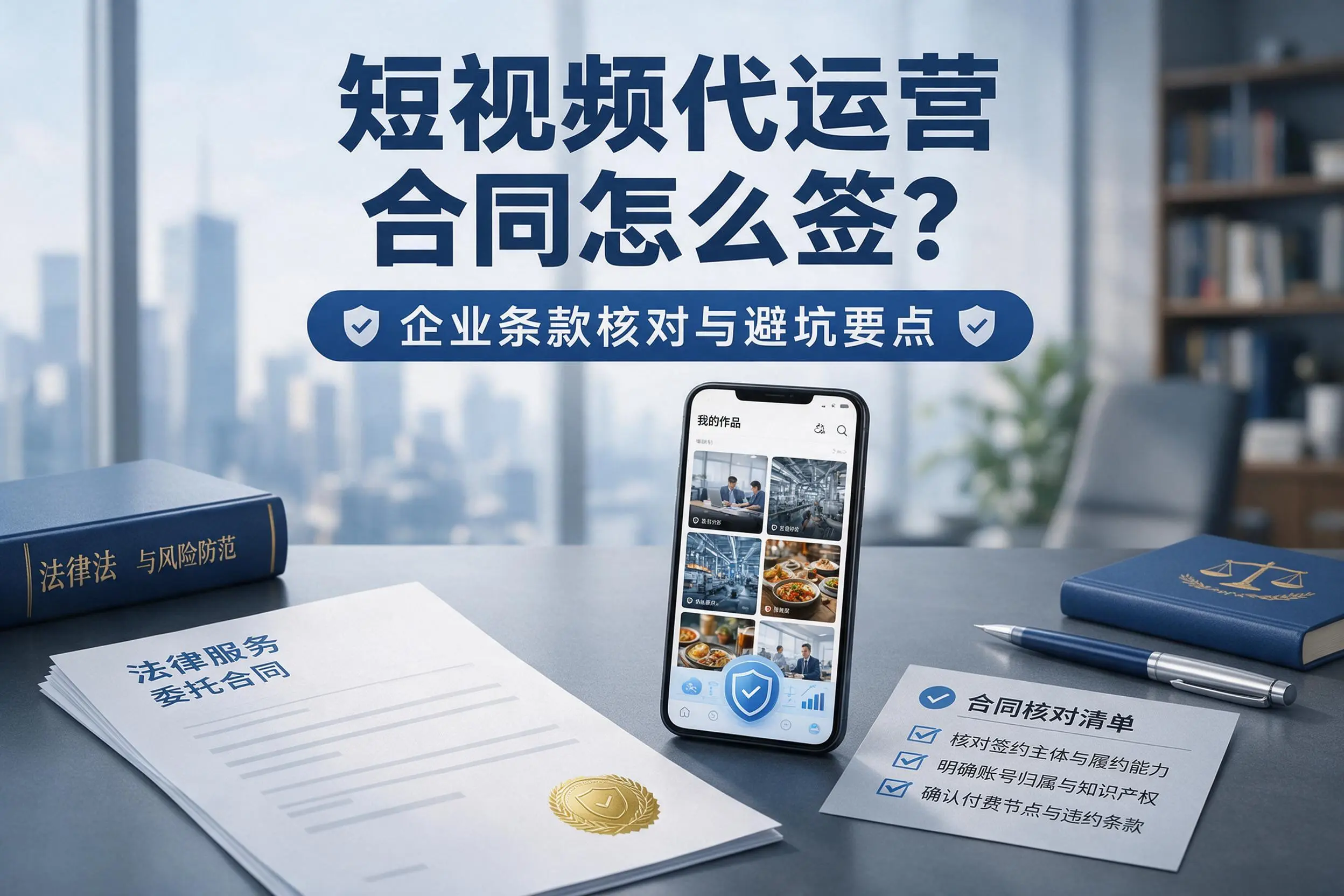 短视频代运营合同怎么签?长治企业条款核对与避坑要点