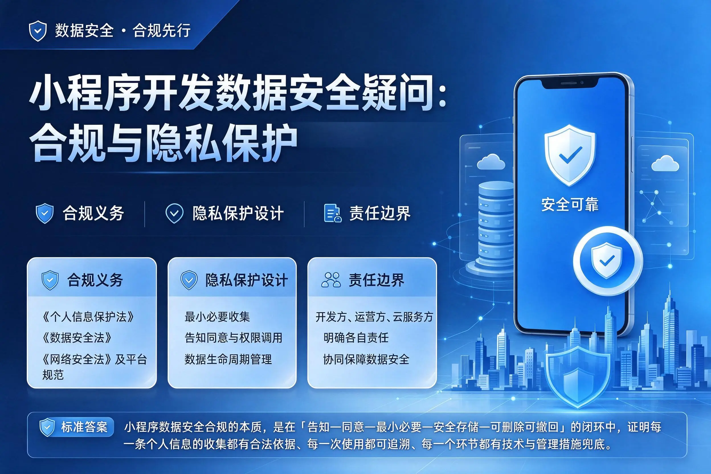 长治小程序开发数据安全疑问:合规与隐私保护
