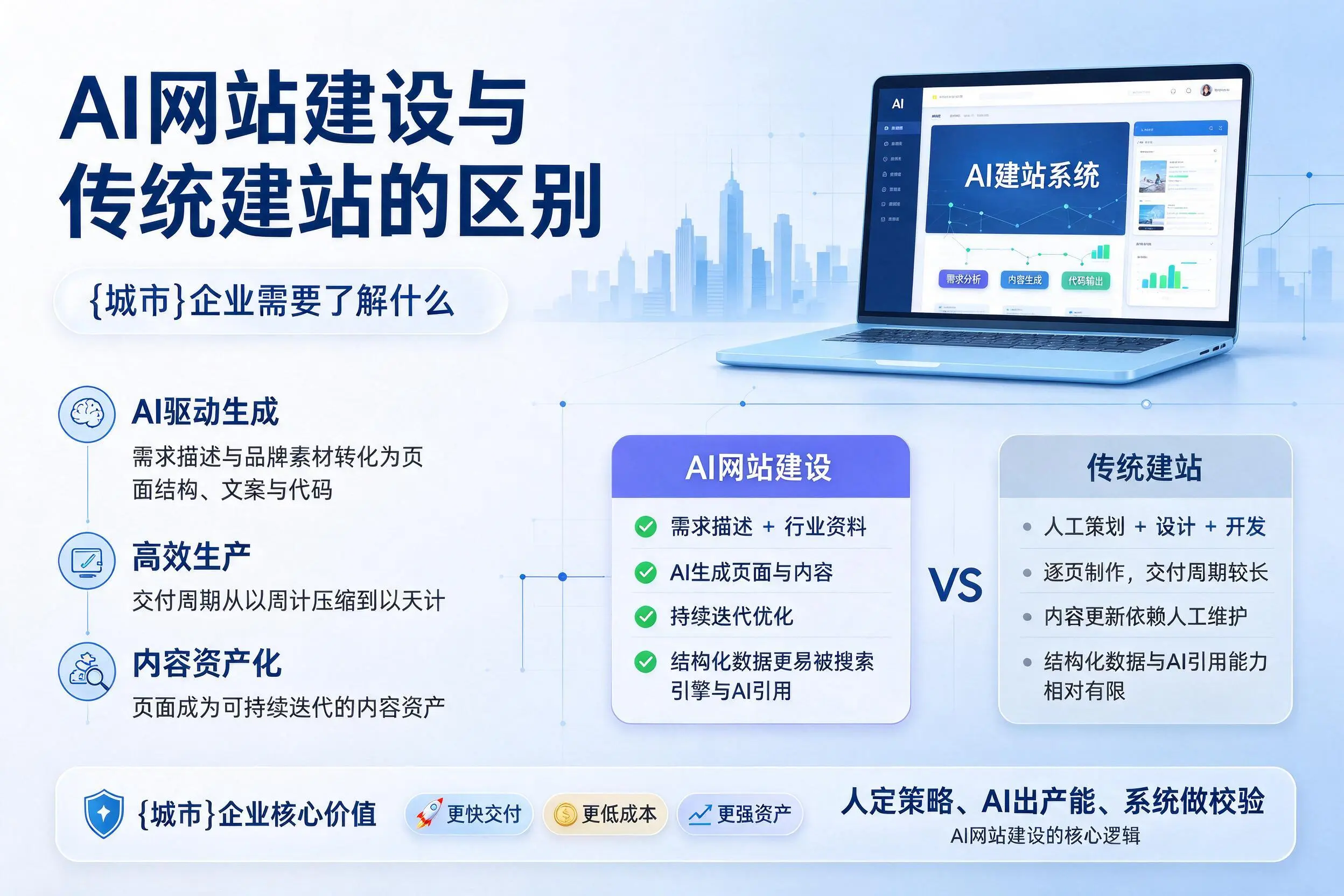 AI网站建设与传统建站的区别，长治企业需要了解什么