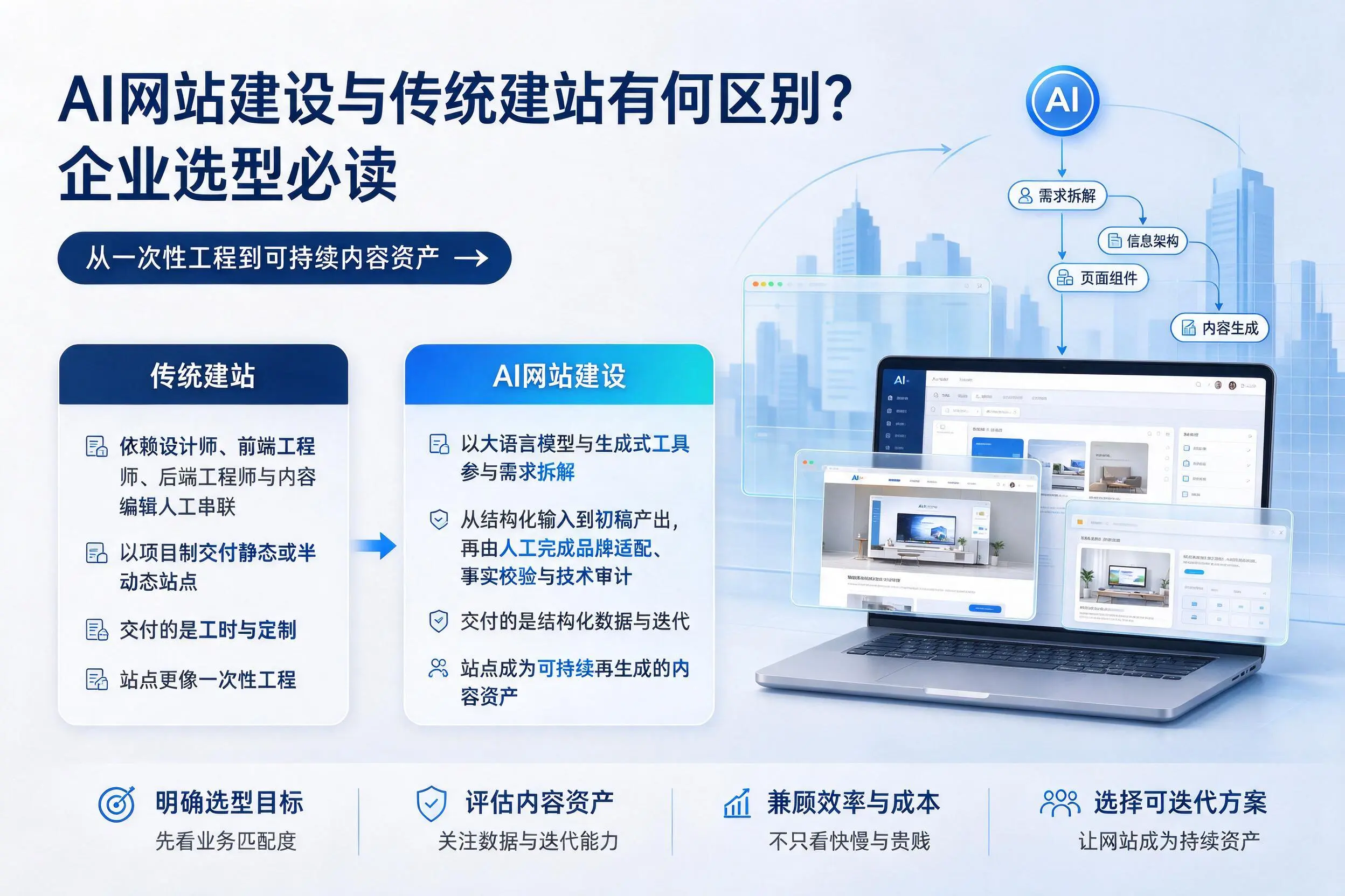 AI网站建设与传统建站有何区别？长治企业选型必读