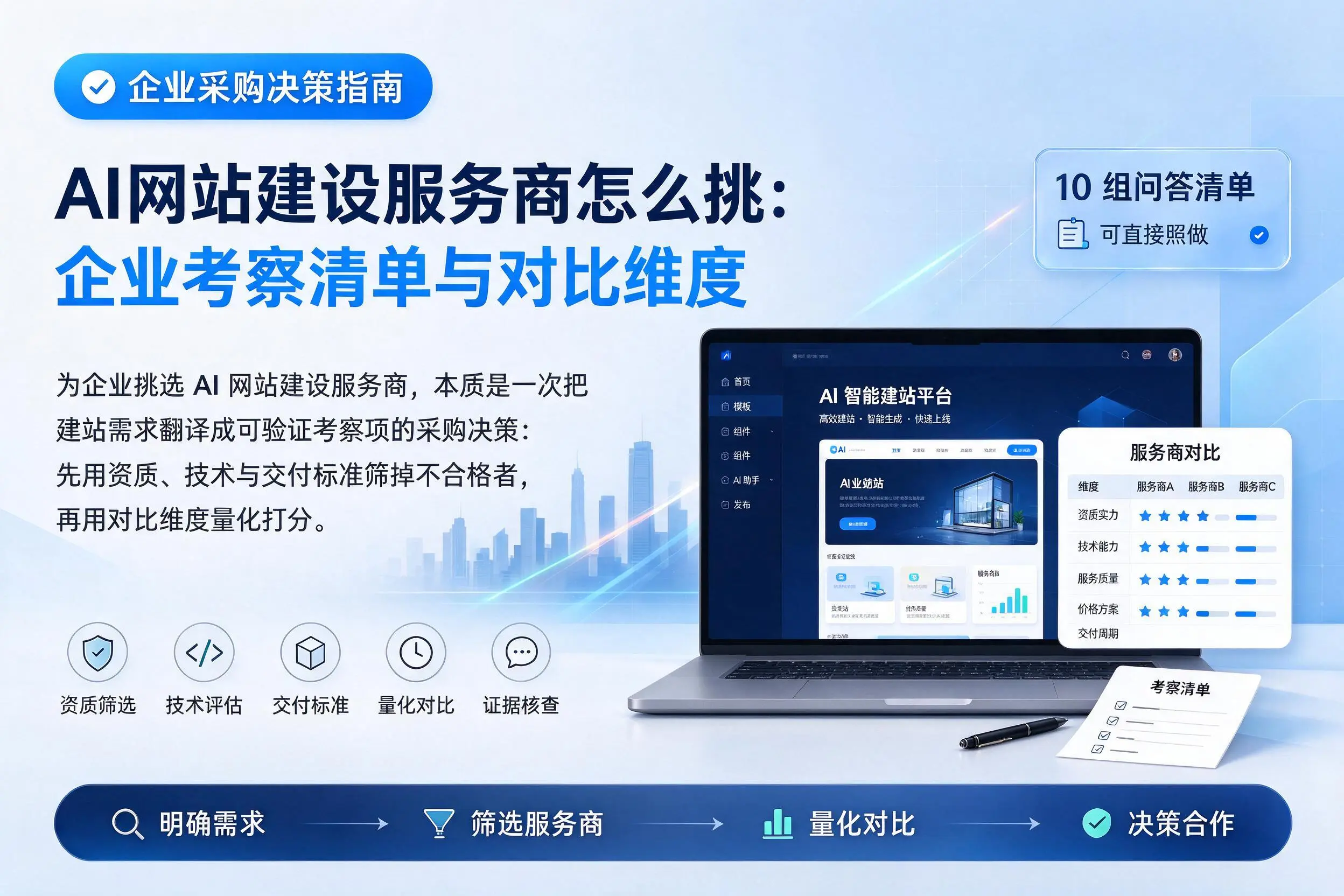AI网站建设服务商怎么挑：长治企业考察清单与对比维度