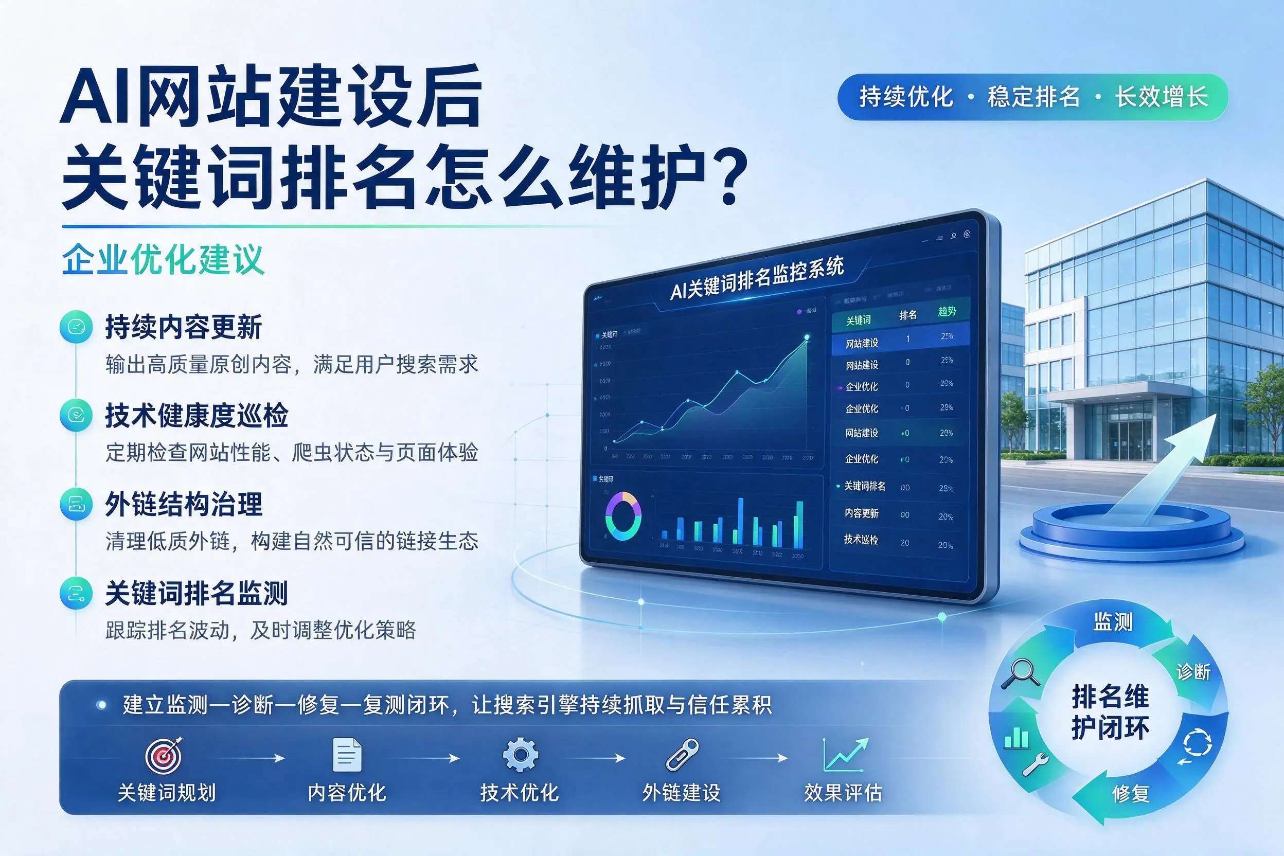 AI网站建设后关键词排名怎么维护？长治企业优化建议