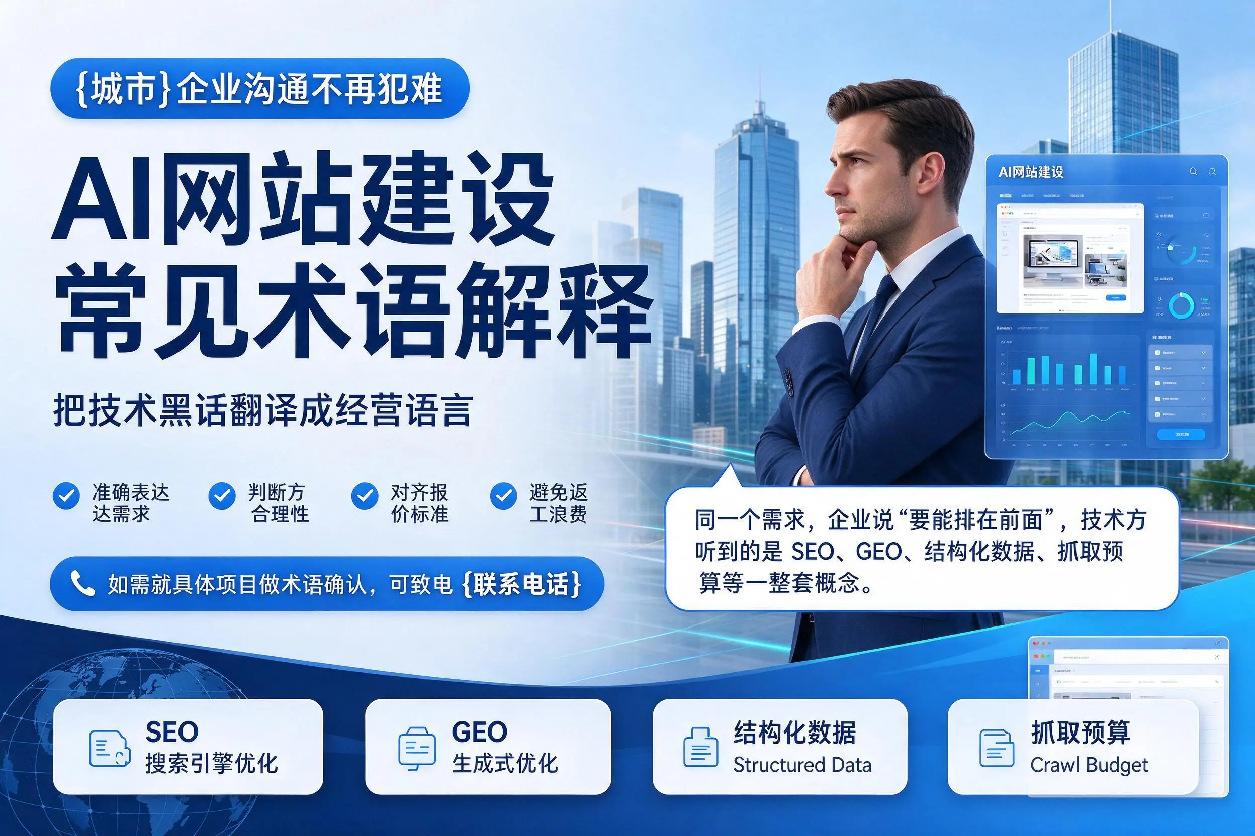 AI网站建设常见术语解释，长治企业沟通不再犯难
