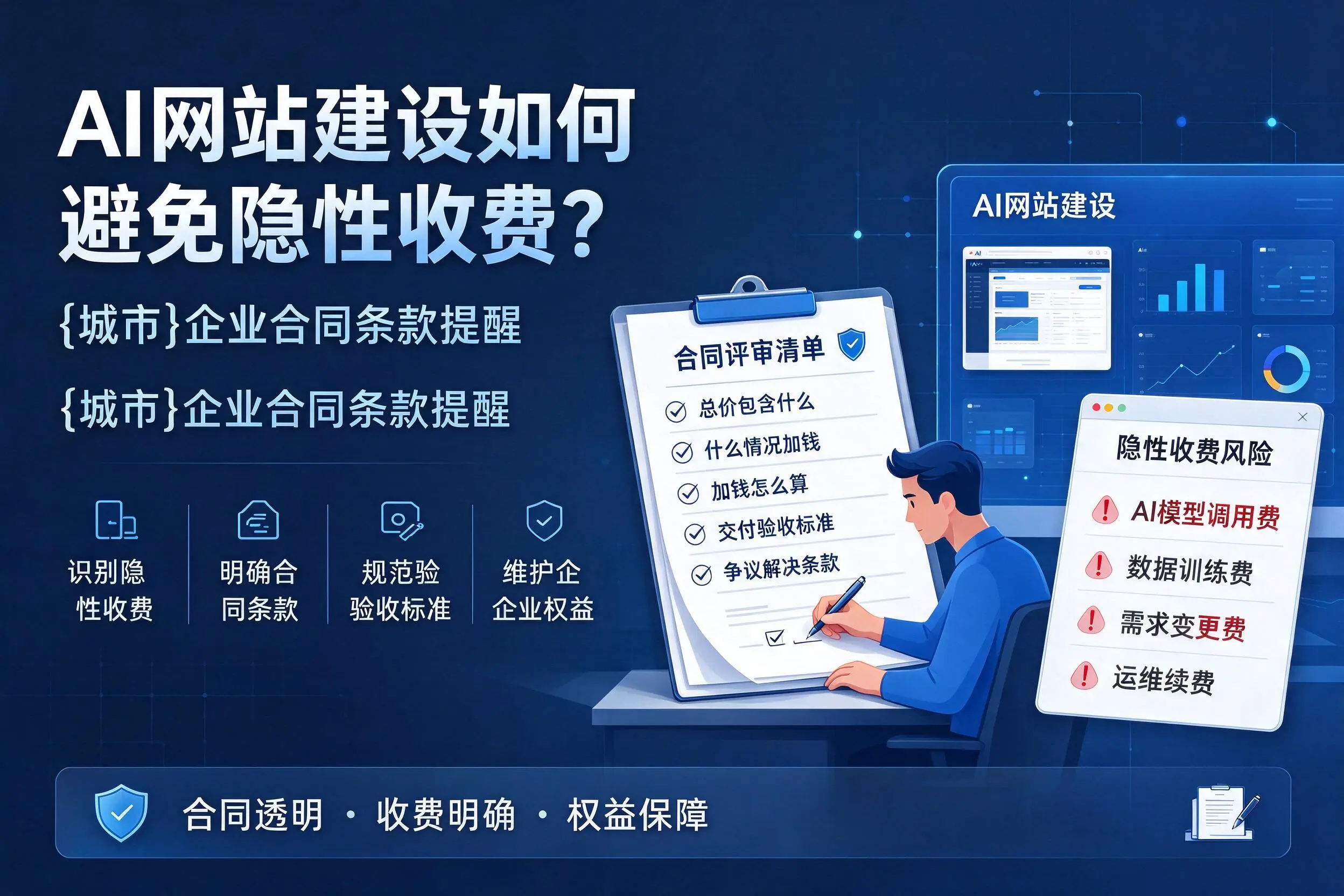 AI网站建设如何避免隐性收费？长治企业合同条款提醒
